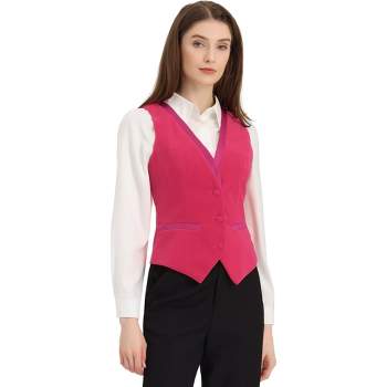 Allegra K Women's V Neck Sleeveless Retro Waistcoat Vest