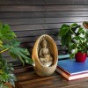 11" Resin Buddha Tabletop Fountain with LED Light Brown - Alpine Corporation: Indoor Zen Water Feature, Electric Powered, 1 Basin - 2 of 4