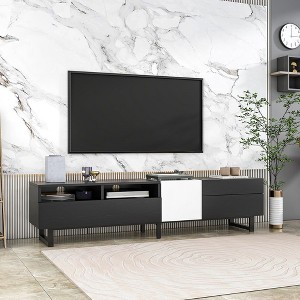 Modern TV Stand Entertainment Center With Cabinets Drawers Open Shelves Wooden Media Console For Living Room Bedroom - 1 of 4
