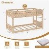 JOYMOR Low Twin Over Twin Bunk Bed for Kids/Junior, Wood Twin Bunk Bed Frame with Guardrails & Ladder for Boys Girls, Mattress Not Included - 2 of 4