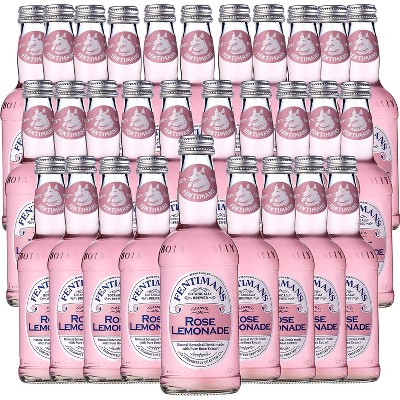 Fentimans Botanically Brewed Rose Lemonade Sparkling Soda, 30 Pack, 9.3 fl oz Bottles – Premium Craft Soda/Mixer for Cocktails & Refreshing Drinks