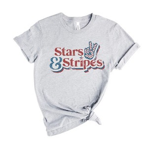 Simply Sage Market Women's Stars and Stripes Distressed Short Sleeve Graphic Tee - 1 of 4