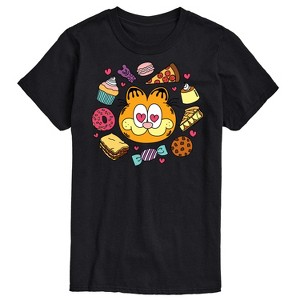 Men's - Garfield - Garfield Hearts Food Short Sleeve Graphic T-Shirt - 1 of 4