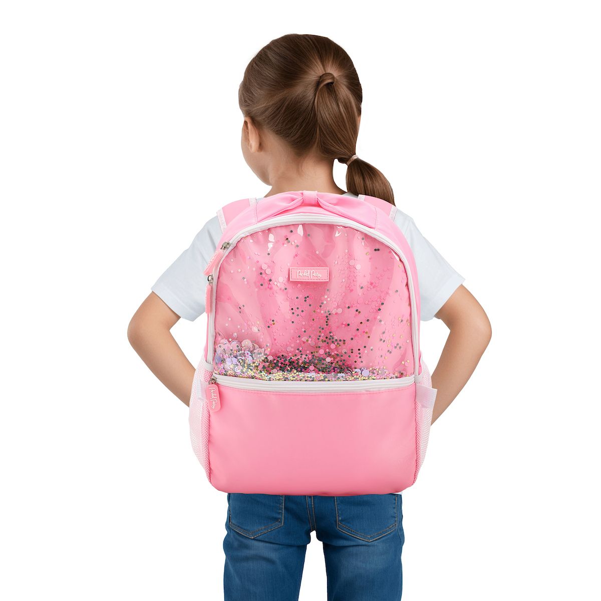 Packed Party Pink Confetti Filled Pink 17" Adult Backpack With Matching Insulated Lunchbox - thumbnail 7