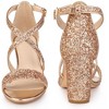 Perphy Women's Glitter Open Toe Criss Cross Strap Chunky Heel Sandals - 2 of 4