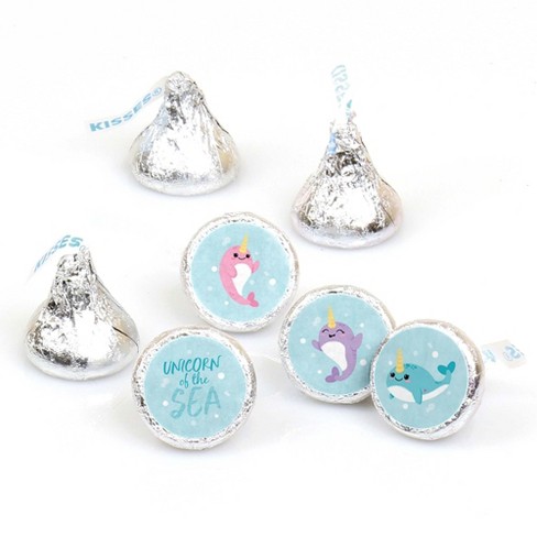 108 WHALE BABY SHOWER Birthday Party Favors Stickers Labels for Hershey Kiss 