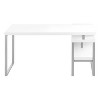 Monarch Specialties Computer Desk Home Office Corner Left Right Set-Up Storage Shelves  L Shape  Metal Laminate White Grey Contemporary Modern - 2 of 4