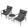 Costway 3 PCS Outdoor Bistro Set Breathable Seat Fabric & Cozy Headrest Metal for Yard - 4 of 4