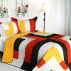 Slickblue Full/Queen Quilt Set, 100% TC Fabric Vermicelli Quilted Patchwork, Reversible, Multi Design & Color, 3pc - 2 of 4