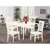 5-Piece Linen White Finish Solid Wood Top - Dining Room Set (Seats-4) - 2 of 4