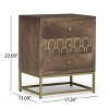 NicBex Nightstand with Drawers,Modern Side Table with ,Bedside Table for Bedroom,Living Room,Brown - 3 of 4