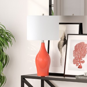 Hudson and Canal 28.25" Tall Porcela Table Lamp with Fabric Shade - 1 of 4