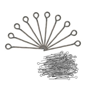 Unique Bargains DIY Craft Necklaces Bracelets Earrings Jewelry Making Iron 21 Gauge Eye Pins 200 Pcs - 1 of 4