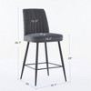 QingMoon Velvet Bar Stools Set of 2, Modern Counter Height Chairs with Adjustable Iron Feet for Kitchen Island, Pub, Cafe - 4 of 4