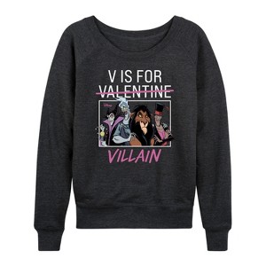 Women's - Disney Villains - Valentine's Day Lightweight French Terry Slouchy - 1 of 4