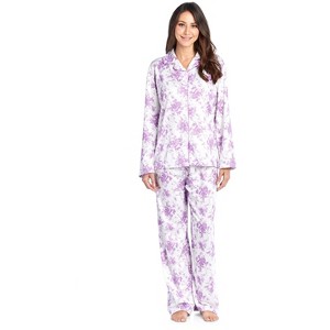 Casual Nights Women's Long Sleeve Notch Collar Floral Pajama Set - 1 of 4