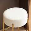 30" Tall, Round High Bar Stools, Set of 2 - Contemporary upholstered dining stools for kitchens,Black+Golden - 4 of 4