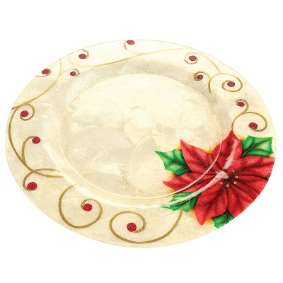 Gallerie II Pearlized Poinsettia Charger