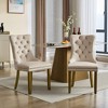 NicBex Set of 2 Modern Velvet High-End Tufted Dining Chairs with Gold Wooden Legs,Armless Upholstered Accent Chairs for Dining Room,Kitchen - 2 of 4