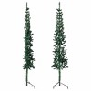 Aghana Digitals 180cm Slim Green Half-Christmas Tree with Stand, 246 PVC Tips, Space-Saving - 3 of 4