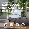 Four Seasons Courtyard Serronova Outdoor Aluminum Side Table All Weather Furniture Piece with Faux Wood Tabletop for Backyard Patios and Porches, Gray - 2 of 4