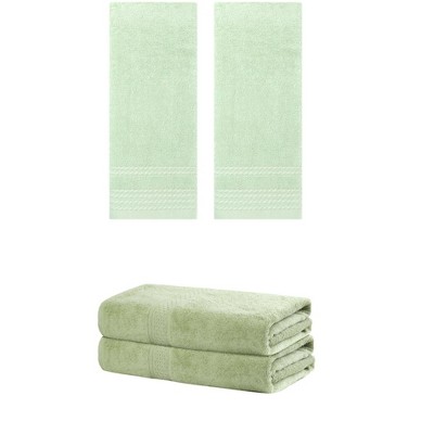REGALWOVEN Cotton Absorbent Soft Bath Hand Cloths Towels 2 Piece Sets