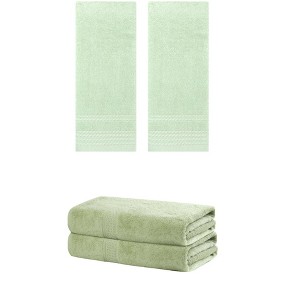 REGALWOVEN Cotton Absorbent Soft Bath Hand Cloths Towels 2 Piece Sets - 1 of 4