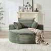 55''W Fluffy Corduroy Sleeper Chair with Pillows, Modern Extra Wide Sofa Chair for Living Room, Bedroom or Lounge, Green - ModernLuxe - 2 of 4