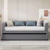 Twin Size Upholstered Daybed with Ergonomic Design Backrest and Trundle for Bedroom or Apartment - 2 of 4