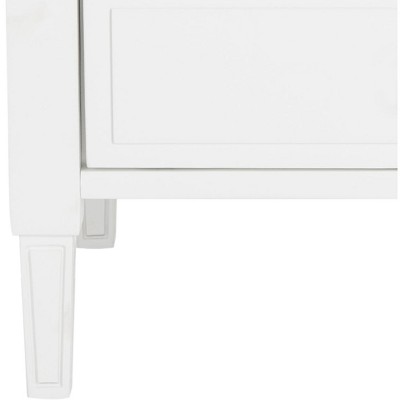 Transitional White 2-Drawer Nightstand with Silver Pulls