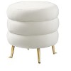 TOV Furniture Ladder Velvet Ottoman Cream 16.5"W x 16.5"D x 18.5"H - 3 of 4