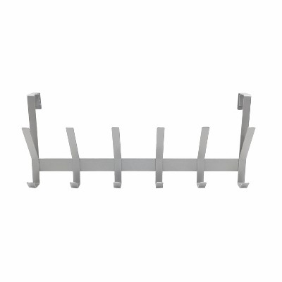 Heavy Duty Over The Door 6 Hooks Rail Matte Gray - Brightroom&#8482;_0