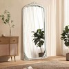 Lirago Arch Solid Wood Mirror Ornate Mirror Wall Mirror Retro Mirror with Carved Frame 67*28 Weathered White - 2 of 4
