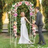 Plow & Hearth Montebello White Garden Arbor 7 Feet | Slim Metal Arch with Iron Trellis for Climbing Plants | Wedding Arbor | Patio Garden - 3 of 4