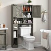 Over The Toilet Storage Cabinet with 2 Barn Doors & Toilet Paper Holder Stand - 4 of 4