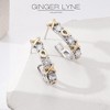 X's and O's Half Hoop Earrings for Women Two Town Gold Plated CZ Ginger Lyne Collection - 2 of 4