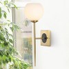 6" 1-Light Sylvie Coastal French Country Iron LED Sconce Brass Gold/White - JONATHAN Y: UL Listed, Glass Shade, Metal Body - 4 of 4