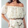 Women's Elastic Off Shoulder Floral Crop Blouse - trend:notes - 2 of 3