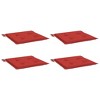 vidaXL Outdoor Living Space Garden Chair Cushions, Set of 4, Durable Oxford Fabric, 19.7"x19.7"x1.2", Cozy Foam Fiber Filling, Vibrant Red - 3 of 4
