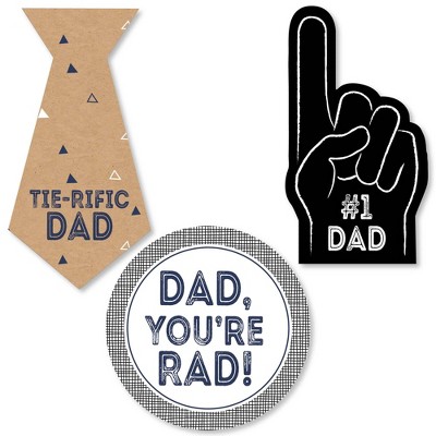 Big Dot of Happiness My Dad is Rad - Father's Day DIY Shaped Party Cut-Outs - 24 Count