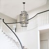DOMETOUR 8-Light Metal Lantern Pendant, Farmhouse Adjustable Chandelier for Dining Room, Hallway, Foyer - Matte Black & Gold (E12 Bulbs Excluded) - 3 of 4