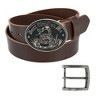 CTM Men's Bridle Belt with Don't Tread on Me Buckle (2 Buckle Set) - 2 of 4