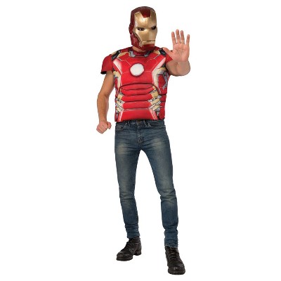 Adult Marvel Iron Man Mark 43 Shirt and Mask Costume One Size