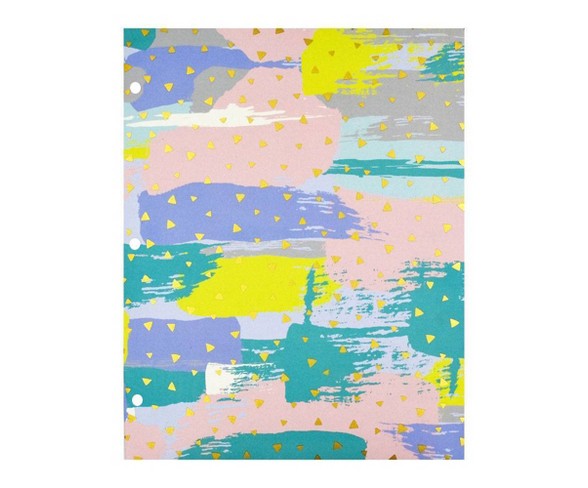 2 Pocket Paper Folder Pastel Brushstokes - greenroom