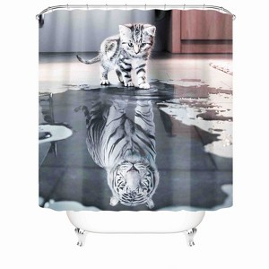 Tiger In The Water Shower Curtains for Bathroom Waterproof Fabric Bath Curtain Durable Soft Stylish Bathroom Decor 72x72 Inch - 1 of 1