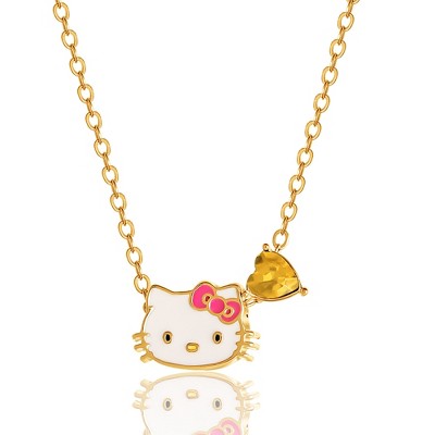 Sanrio Hello Kitty Brass Heart Birthstone Charm Necklace - 16 + 2 ...