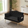54" Velvet Loveseat Sofa,Modern Tufted 2-Seater Couch with Metal Legs,Small Apartment Living Room Furniture-Baofuwish - 3 of 4