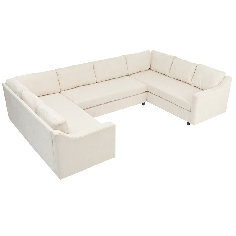 3 PCS Upholstered U-Shaped Sectional Sofa With Padded Seat And Back - ModernLuxe, 4 of 13