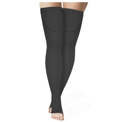 Truform Surgical Stockings, 18 mmHg Compression for Men and Women, Thigh High Length, Open Toe