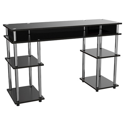 Designs2Go No Tools Student Desk with Shelves Black - Breighton Home